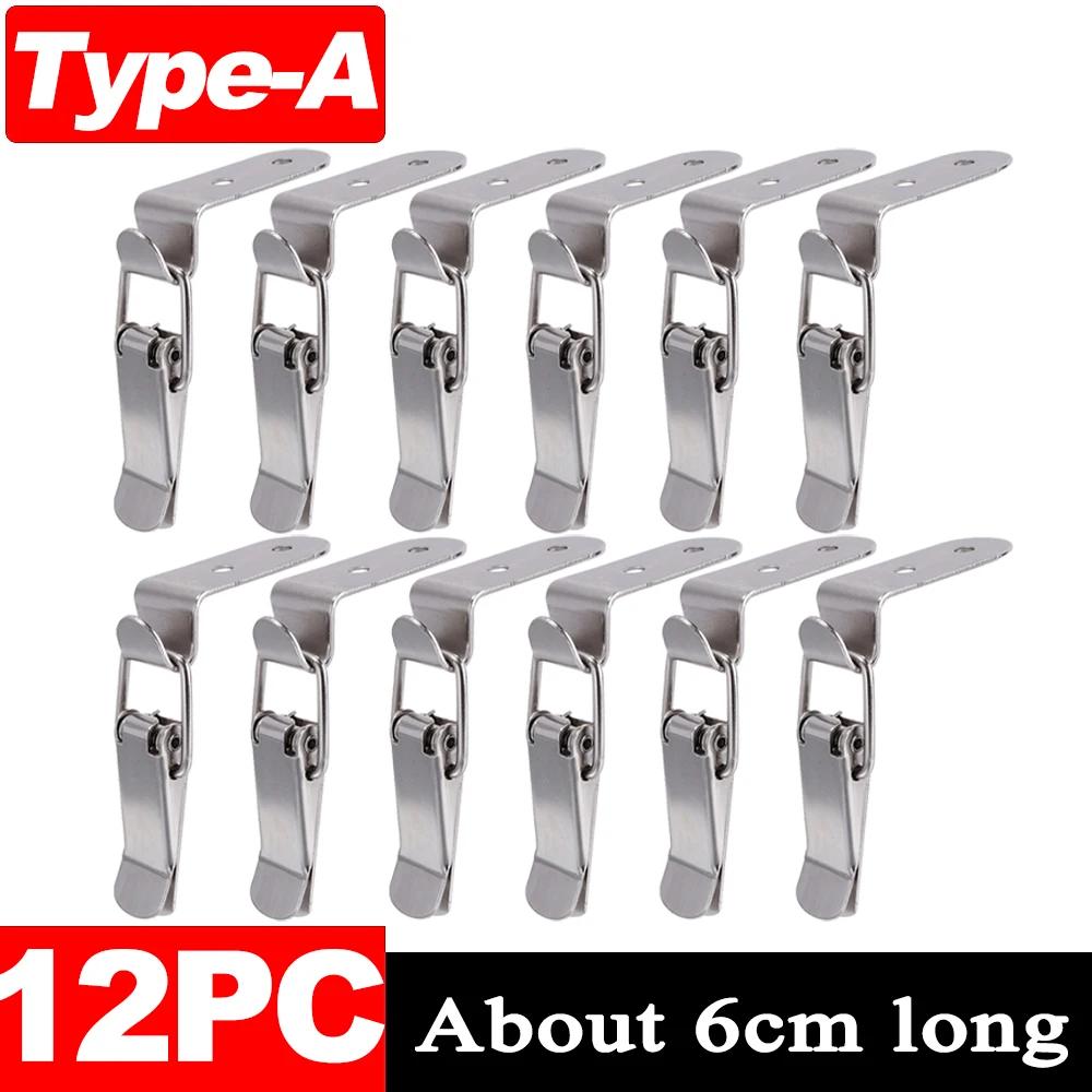 12/1x 90 Degrees Duck-mouth Buckle Hook Lock for Leather Suitcases Wooden Boxes Iron Spring Loaded Draw Toggle Latch Clamp Clip