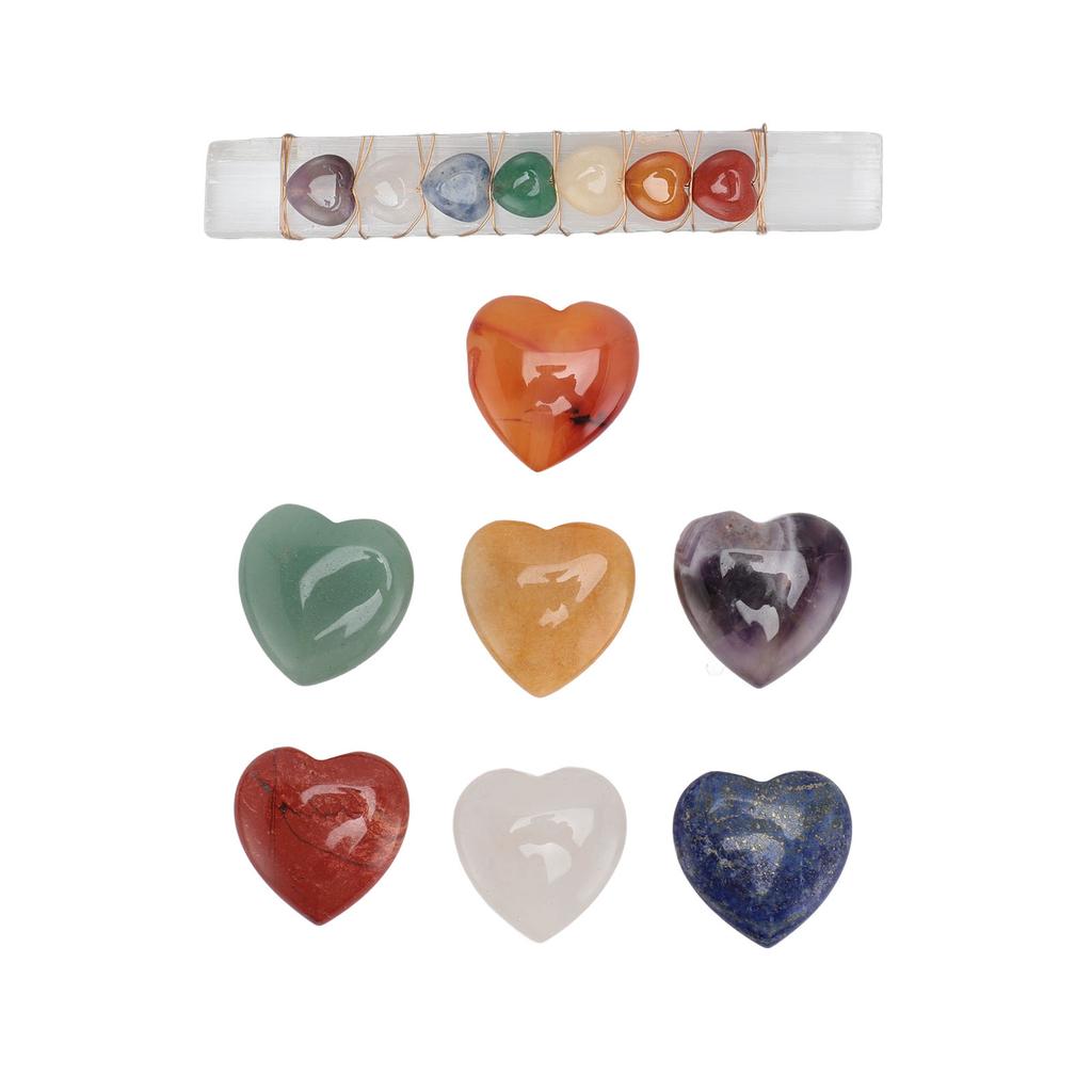 Chakra Stone Promote Positive Energy Decorative Balancing Reiki Healing Stone for Meditation Yoga Heart Shaped Chakra