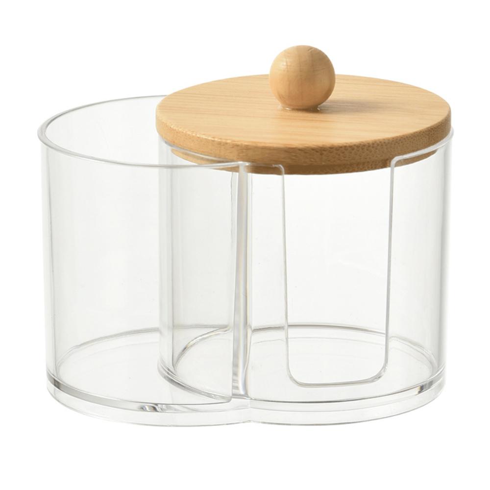 

Портативный держатель для ватных палочек с двумя отверстиями, современный круглый контейнер для хранения косметики для ватных дисков и спонжей для макияжа