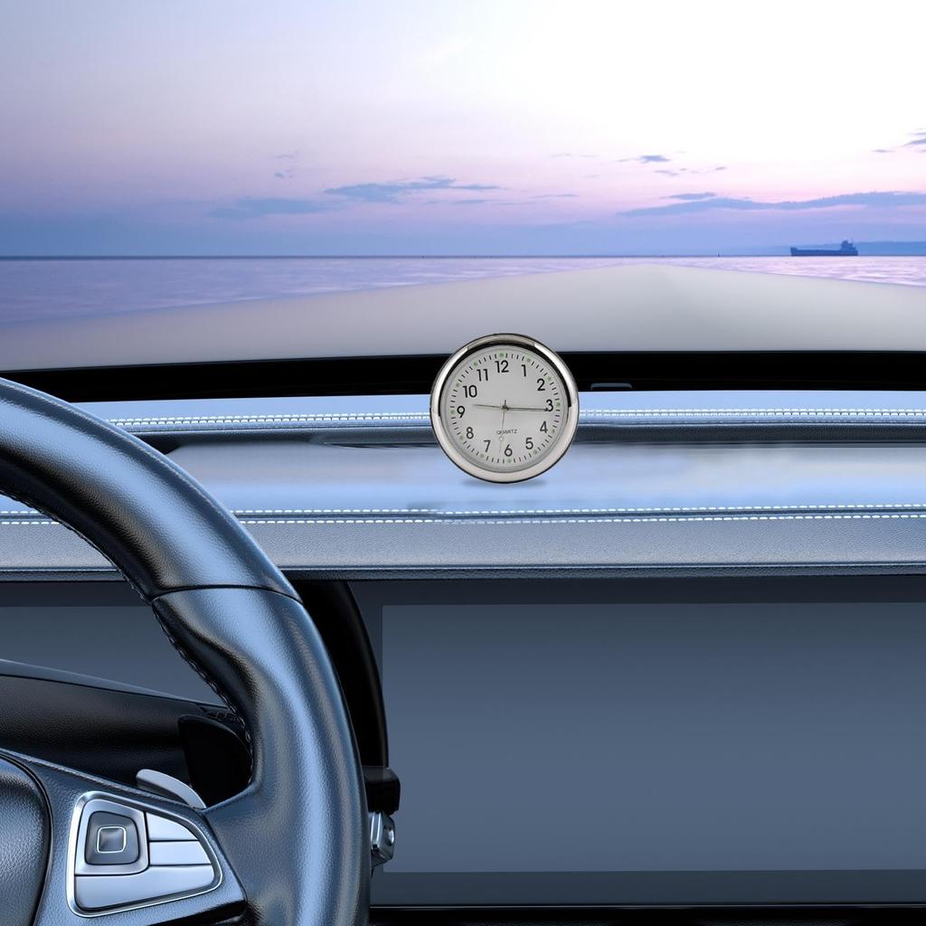 Car Analog Clock - Mini Hygrometer with Adhesive Tape, Mini Car Air Vent Clock for Trucks, RVs, Boats