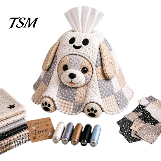 Gruseliger Halloween-Schmuck Basteln Taschentuchbox DIY Nähset, Thema, Patchwork Stoff Bastelarbeit Gesteppte Hülle Muster Set, Handarbeits-Hülle, für Zuhause