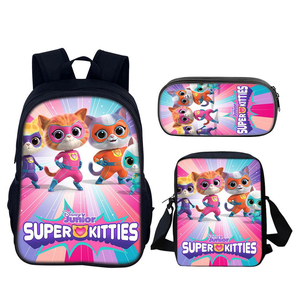Superkitties School Backpack Set With Nylon Material For Elementary Students