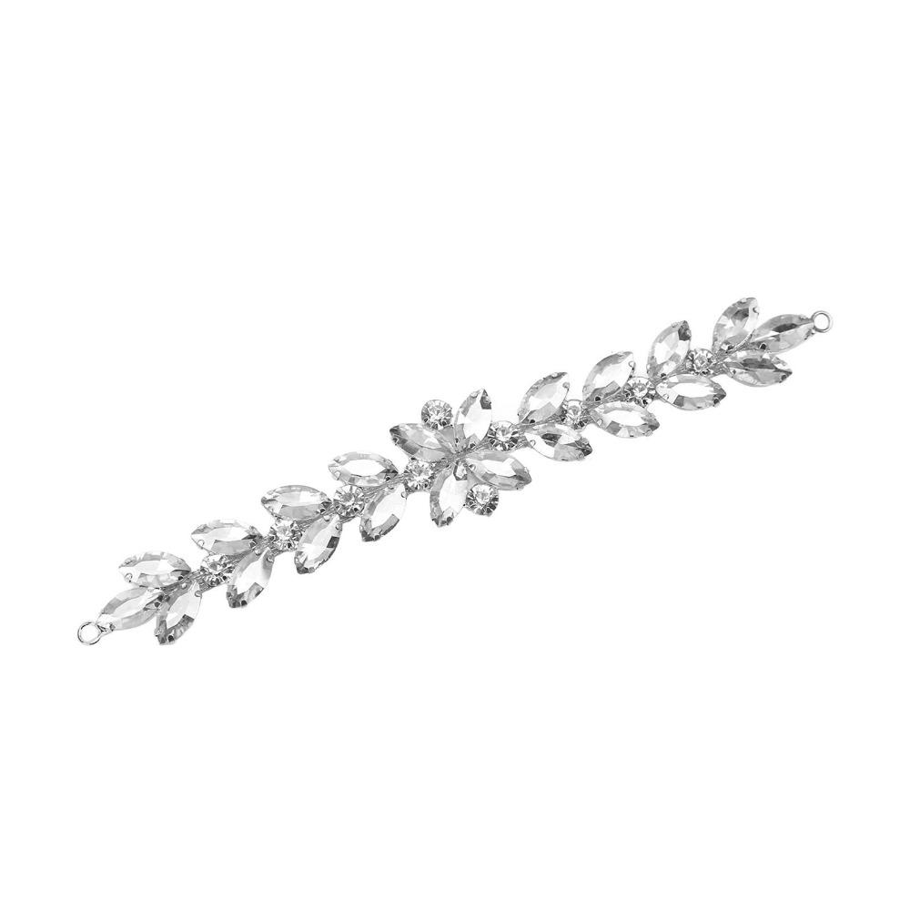 1pcs Glass DIY Craft Chains Sparkling Flower shape Statement Rhinestone Chain  For Women