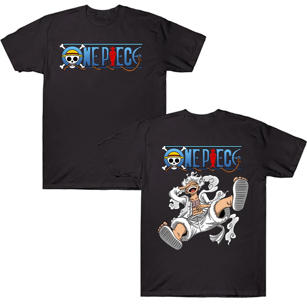 Обезьяна Д. Футболка с принтом Луффи Аниме ONE PIECE Графические футболки с коротким рукавом Мужская Женская Летняя Одежда Харадзюку Y2K Хлопковая футболка XS