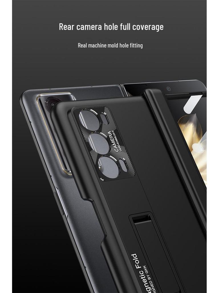 Magnetic Hinge Ultra-Thin Frosted Hard Shell Case for Honor Magic V2 - Stylish with Huawei V2 Bracket