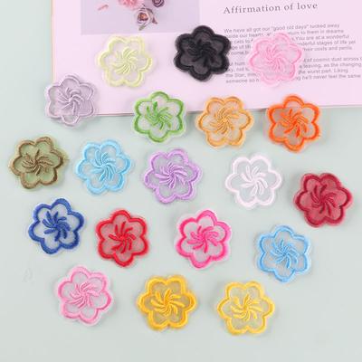 Embroidery Label Organza Flower Cloth Label Hotel Bed Sheet Quilt Cover DIY Patch Sticker Multi-color Embroidery Sticker Cloth Sticker