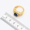 Geometric Blue Stones  Gold Plated Jewelry Sets For Women Earrings Necklace Pendant Ring Bracelet Wedding Birthday Gift