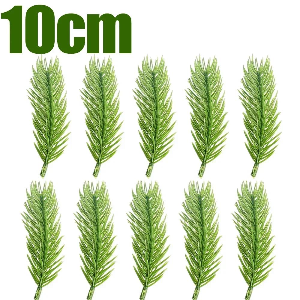 6-12cm Künstliche Kiefernnadeln Weihnachtsschmuck Falsche Pflanzen Zweige Grüne Kiefernnadeln DIY Weihnachtsbaum Kranz Dekoration Geschenke