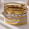 18K Gold-Plated Stainless Steel Bracelet with Zirconia Insets – Geometric Luxury Design