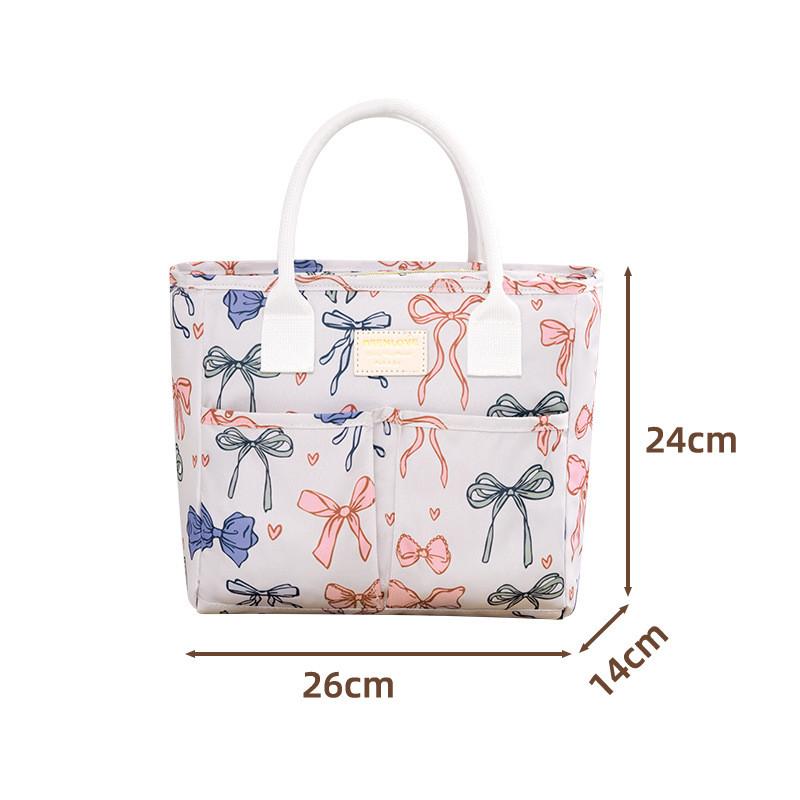 Large Capacity Cute Insulated Bag With Leopard And Bow Print Design Daily For