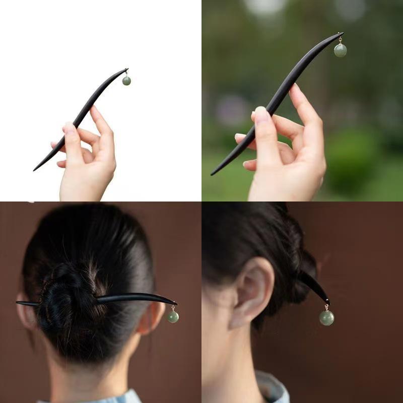 Sandalwood Women's Hairpin: Elegant Modern-Chinese Style Wooden Updo Stick