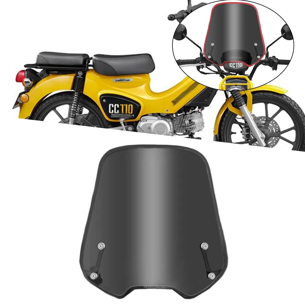KAGEFUNE Motorcycle Windshield Air Front Wind Handlebar and Instrument Sun Visor for Cross Cub Motorcycle Accessories Gray and Fairing, Deflector,