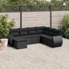 VidaXL Garden Lounge Set with Cushions 7 Pcs, Patio Sofas, Patio Furniture Set, Outdoor Furniture, Black 3221694