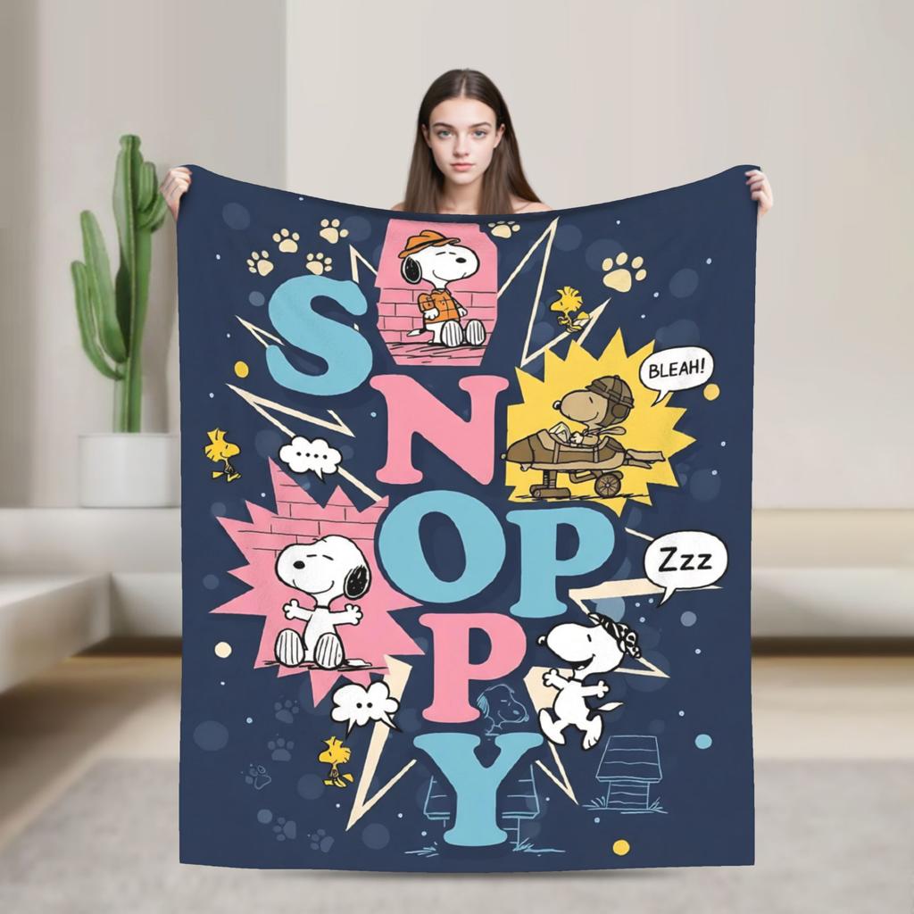 Peanuts Woodstock z Przyjaciółmi Koc Super Ciepły Koc Dekoracyjny Zimowy Sofa Łóżko Wygodny Pokrowiec na Łóżko