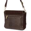 Brown Italian Leather Messenger Bag Snake Skin T96