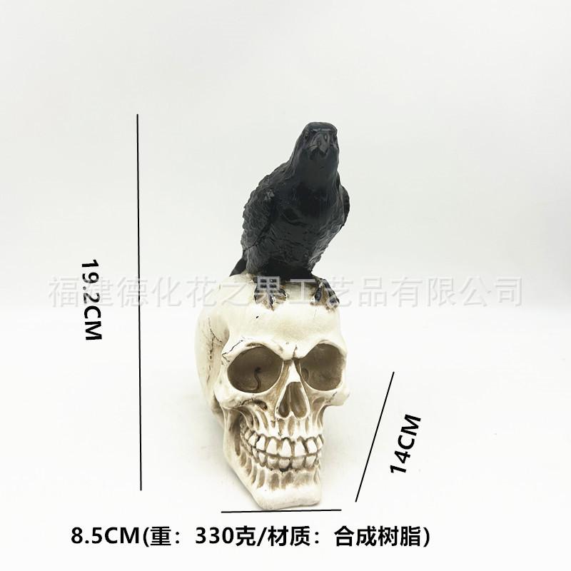 Halloween crow ghost head ornaments Halloween ghost skull party garden resin craftsman