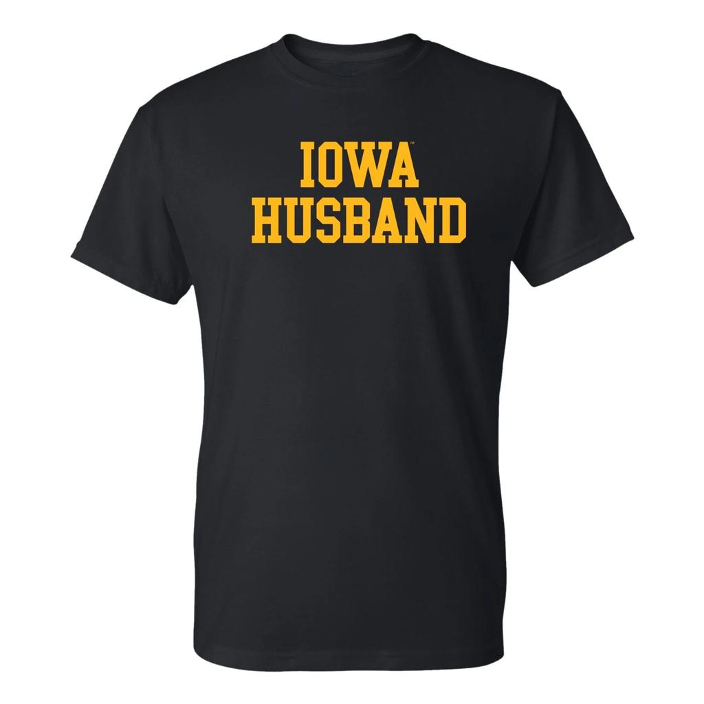 Iowa Basic Block Husband T-Shirt - Black