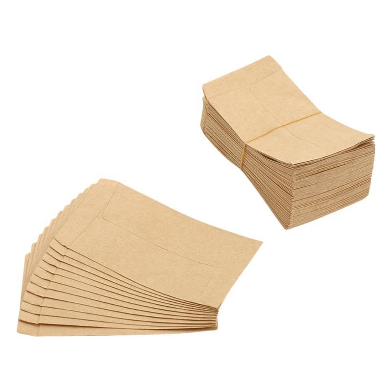 100 Pezzi Sacchetti Miniatura in Carta Kraft Marrone Contenitori per Semi Buste per Monete Sacchetti per Confezionamento Piccoli Oggetti Gioielli