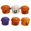 Mini Halloween Candy Bucket Spooky Ghost Pumpkin Candy Bucket Plastic Candy Bowls with Lid And Handle for Trick or Treat Halloween Party Favors