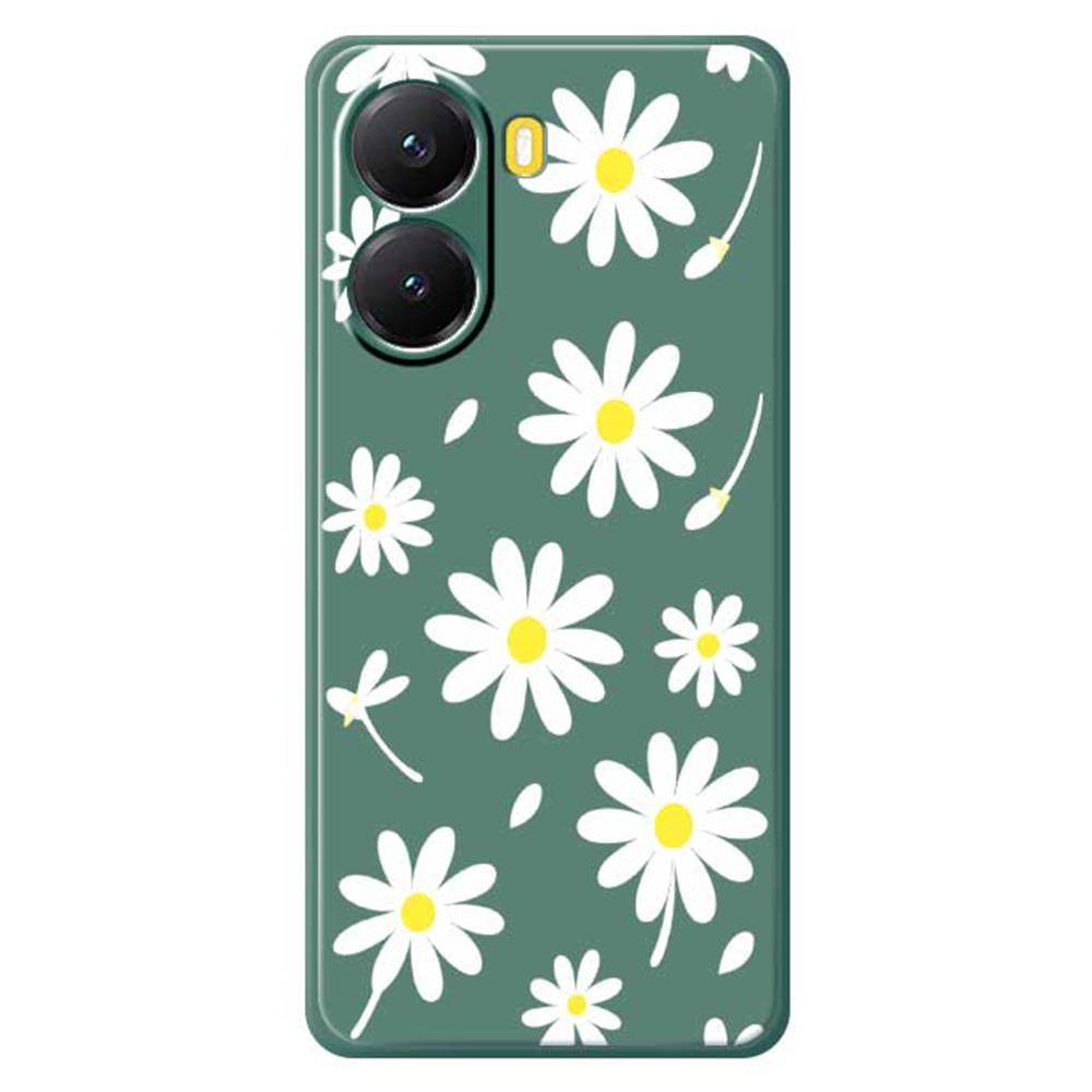 For Xiaomi Redmi Turbo 4 5G/Poco X7 Pro 5G Case White Daisy Pattern Printing Straight Edge TPU Phone Back Cover
