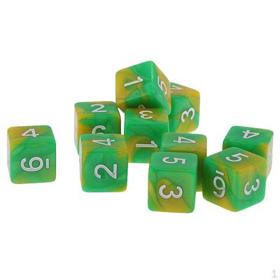 10 Pcs Six Sided D6 Acrylic for Board Game Card Table Games
