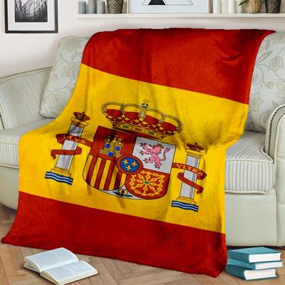 Spanish National Emblem Printed Throws Blanket Soft Flannel Blankets for Couch Bed Gifts for Men Women Picnic Blanket Christmas Gifts