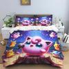 New Pokémon Jigglypuff print three-piece bedding set, including 1 duvet cover and 2 pillowcases, suitable for adults and childre