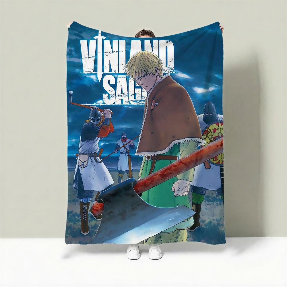 Anime V-Vinland Saga Throw Lightweight 240g Flannel Blanket Soft Skin-friendly for Summer Cooling