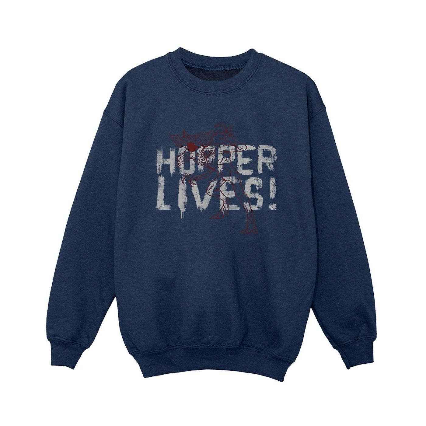 Sudadera Netflix Boys Stranger Things Hoppers Live 9-11 Years azul marino