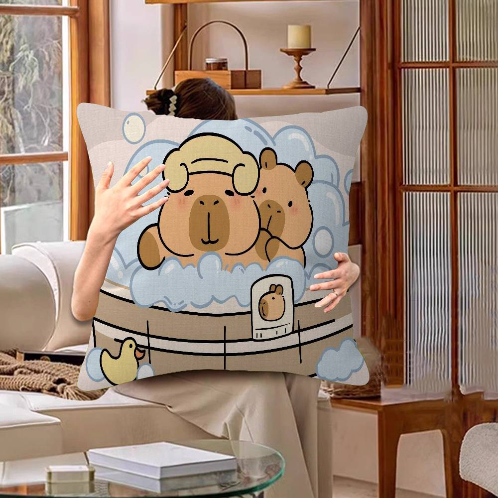Cute Capybara Cushion Cover Pillow Cover Decor Pillowcase Printed Cushion Case For Couch