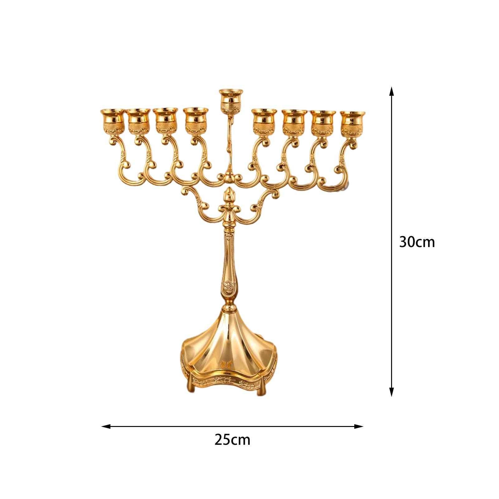 

9 Branch Candle Holder 9 Head Candlestick Stand for for Hanukkah Menorah Candelabrum Christmas Party Wedding Celebration Decor