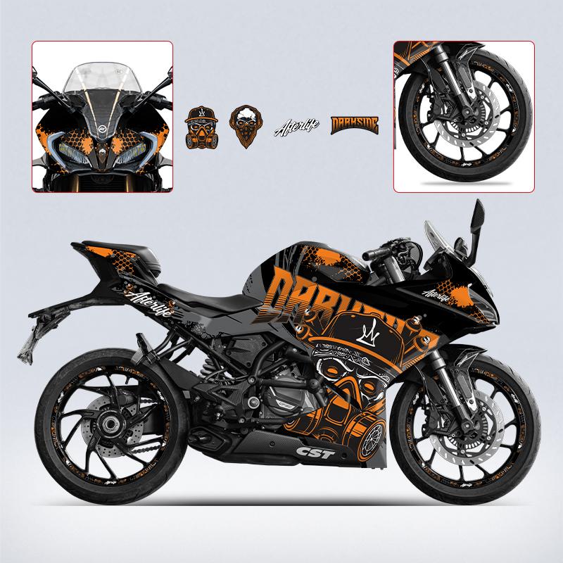 Pattern Printing Stickers Kits for Motorcycle Protection and Decoration, Used for CFMOTO 250SR 300SR 2022 2023, Various Styles