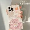 Custodia in Silicone con Fiori in Pelle Artigianale per iPhone X Xr Xs Max 7 8 Plus Se 2020 12 11 13 Pro Max Mini Cover Ins Antiurto Capa