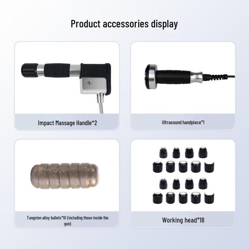 HAOMENG Pneumatic Ultrasonic Shockwave Therapy Device CN Plug (adapter Included)