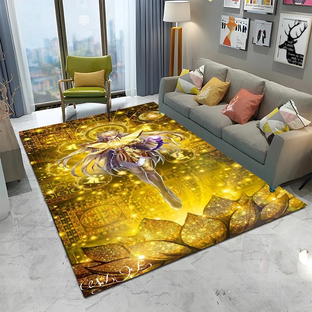 Retro Saint Seiya Anime Karikatür Halı Halı Ev Oturma Odası Yatak Odası Kanepe Paspas Dekor, çocuk oyun Alanı Kilim kaymaz Zemin Mat