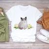 Women Cartoon Dog Tshirts Funny Face Animal Casual Pet Love Fashion Print Lady T-Shirts Top Womens Graphic Female T-Shirt