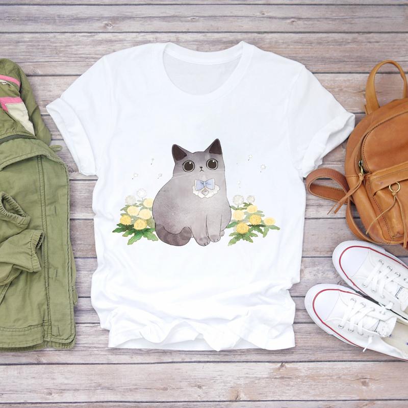 Women Cartoon Dog Tshirts Funny Face Animal Casual Pet Love Fashion Print Lady T-Shirts Top Womens Graphic Female T-Shirt