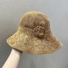 Fashion Sweet Straw Sun Hat Big Brim French Style Knitted Bucket Hat Temperament Visor Cap Sun Protection Cap Spring Summer
