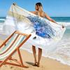 Abstract Face with Blue Floral Design Beach Towel Quick-drying for Travel Outdoor Sports Jogging Beach and Swimming