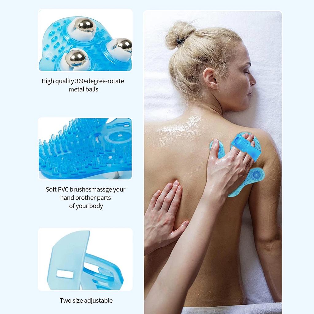 Handheld Massage Ball for Muscle Back Neck Joint Foot Shoulder Leg Pain Relief - Palm Shaped Massage Tool with Roller Balls