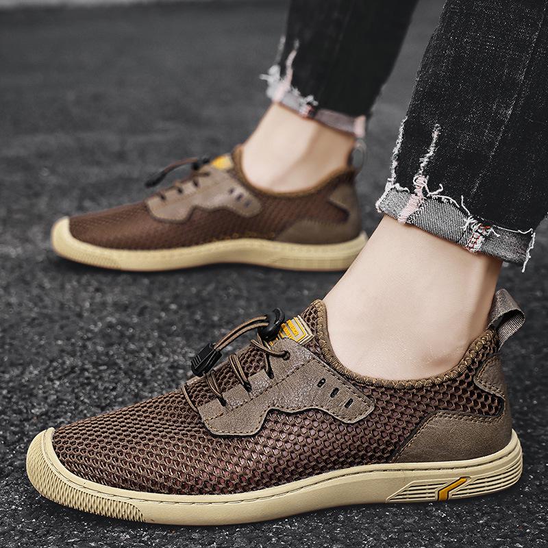 Men's shoes summer breathable mesh sports leisure outdoor mesh shoes men's lightweight versatile hollow thin mesh shoes men