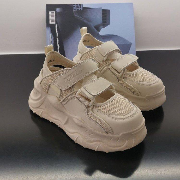 Velcro mesh dad shoes women's 2025 summer new hollow mesh shoes muffin sole casual sandals women's outer wear