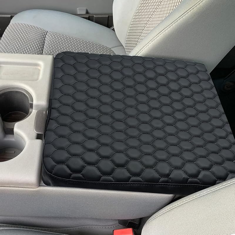 Center Console Cover Compatible With 2015-2025 Ford F150, 2017-2025 F250 F350 F450 With 40/20/40 Jump Seat, Leather Armrest Cover Middle Console