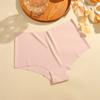 FINETOO Women Ice Silk Panties High-Waist Underwear Seamless and Traceless Briefs Solid Color Lingerie