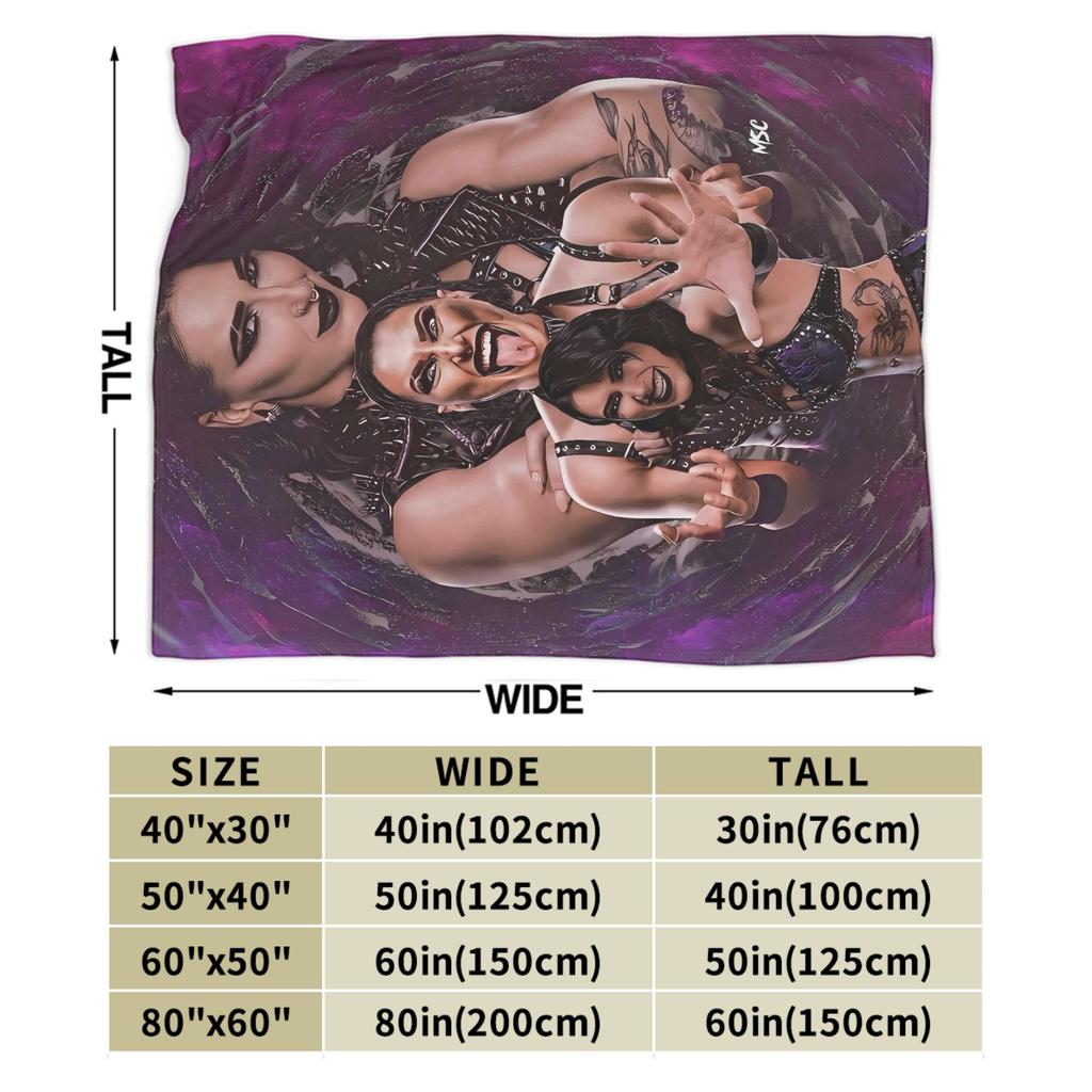 Rhea Ripley Wrestlers Vintage Flannel Blanket  Warm Soft Throw Blanket for Couch Bed Picnic Aesthetic Bedspread Sofa Bed Cover