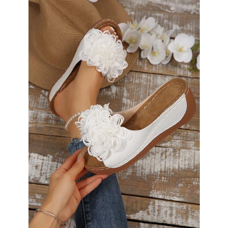 

Новий стиль похилих підборів товстопідошви шльопанці риб ячий рот однолінійні туфлі 41 білий