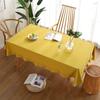 Modern Simple Ruffle 100% Cotton Tablecloth Washed Cotton Solid Color Coffee Wedding Party Dining Table Cloth Home Decor