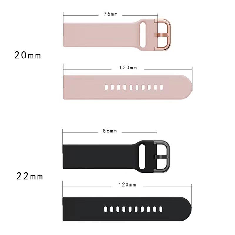 Samsung Galaxy Active2 Silicone Watch Band, Compatible with 20/22mm Watches, Including Huawei GT5.