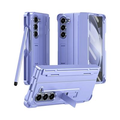 Ranura para bolígrafo con soporte Vajra para bolígrafo, funda protectora con bisagra para Samsung Galaxy Z Fold 5 4 3, cubierta protectora de película de vidrio para Fold5