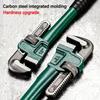8/10/12/14 Inch Heavy-Duty Steel Pipe Wrench Set, Adjustable Straight Plumbing Wrench with Soft Grip Handle